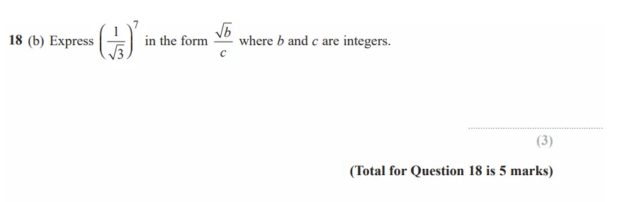 Question 18(b) - GCSE Edexcel Higher Maths Past Paper 1 (Non-Calculator) - June 2019