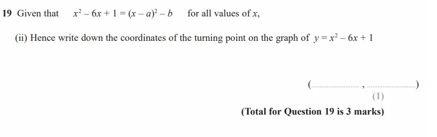 Question 19(ii) - GCSE Edexcel Higher Maths Past Paper 1 (Non-Calculator) - June 2019