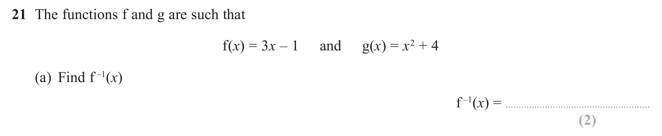 Question 21(a) - GCSE Edexcel Higher Maths Past Paper 1 (Non-Calculator) - June 2019