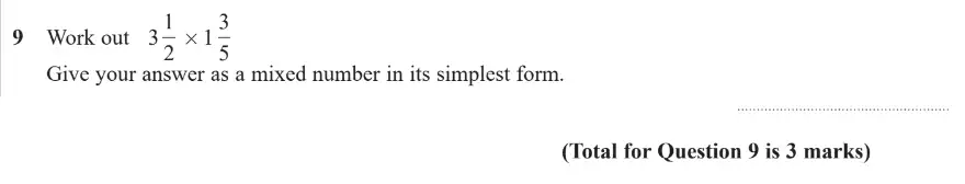 Question 9 - GCSE Edexcel Higher Maths Past Paper 1 (Non-Calculator) - June 2019