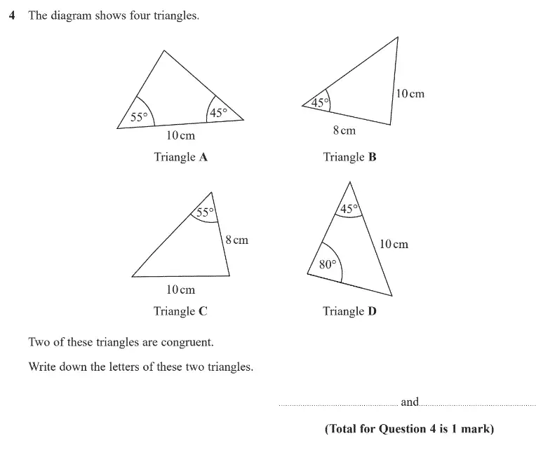 Question 4 - GCSE Edexcel Higher Maths Past Paper 1 (Non-Calculator) - June 2020