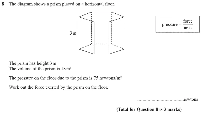 Question 8 - GCSE Edexcel Higher Maths Past Paper 1 (Non-Calculator) - June 2020