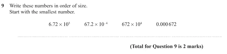 Question 9 - GCSE Edexcel Higher Maths Past Paper 1 (Non-Calculator) - June 2020