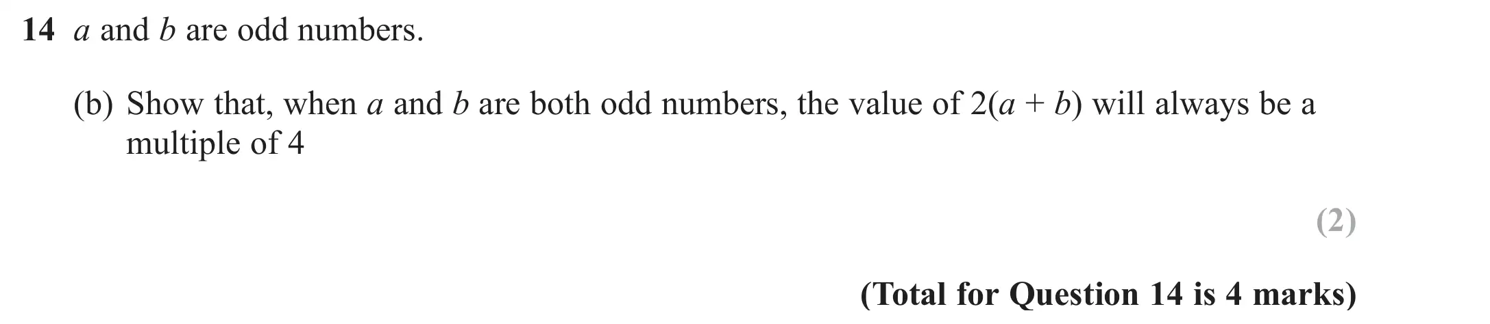 Question 14(b) - GCSE Edexcel Foundation Maths Past Paper 2 (Calculator) - November 2017
