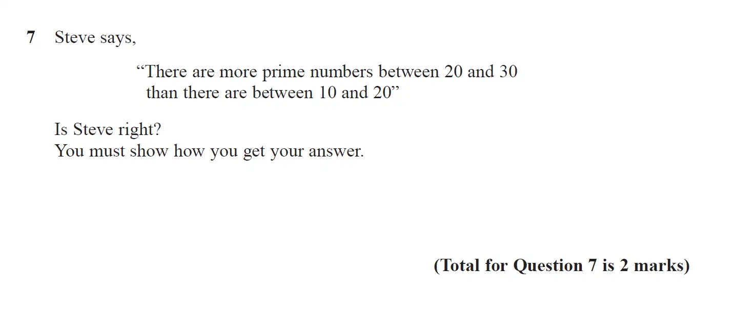 Question 7 - GCSE Edexcel Foundation Maths Past Paper 2 (Calculator) - November 2017