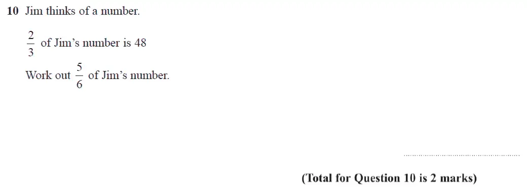 Question 10 - GCSE Edexcel Foundation Maths Past Paper 3 (Calculator) - November 2017
