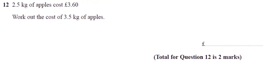Question 12 - GCSE Edexcel Foundation Maths Past Paper 3 (Calculator) - November 2017