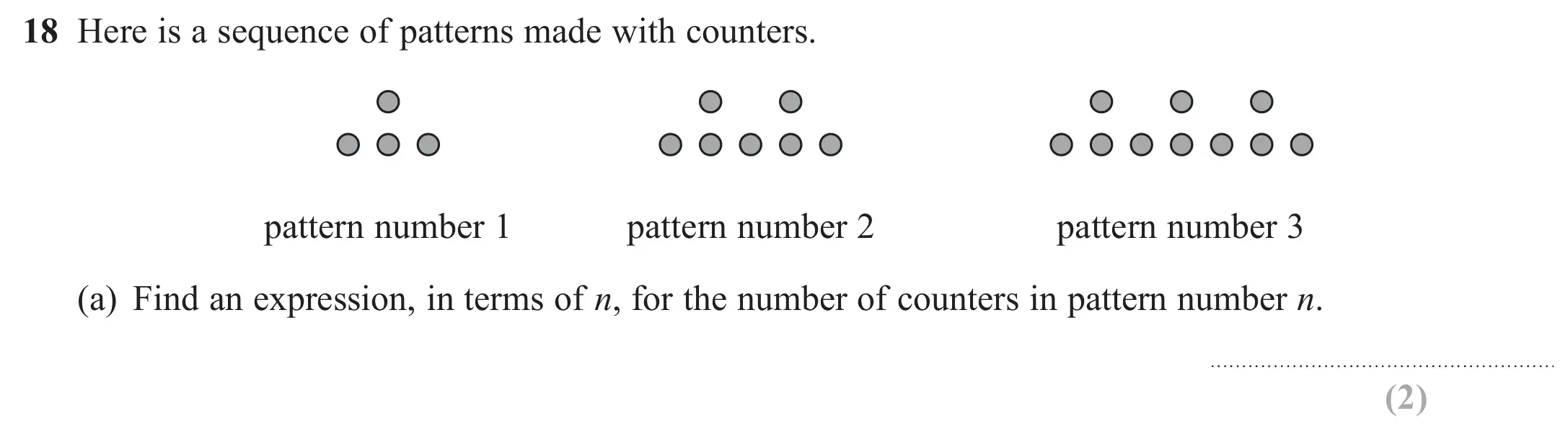 Question 18(a) - GCSE Edexcel Foundation Maths Past Paper 3 (Calculator) - November 2017