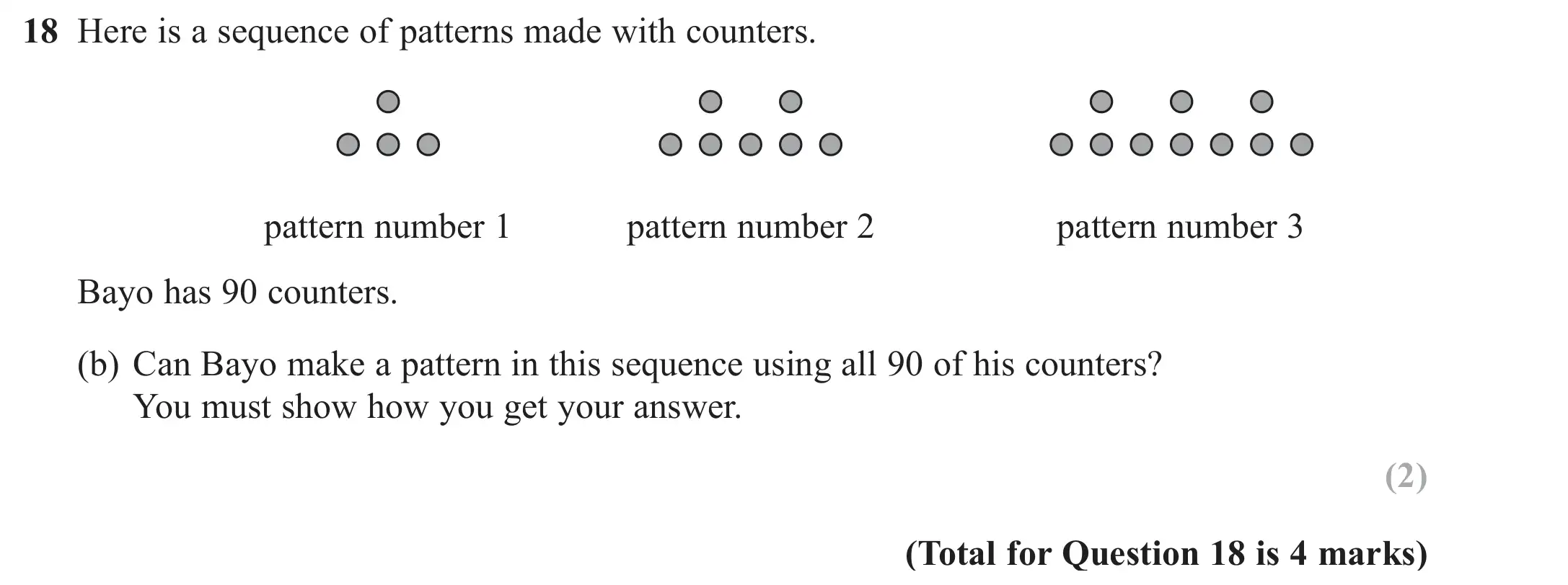 Question 18(b) - GCSE Edexcel Foundation Maths Past Paper 3 (Calculator) - November 2017