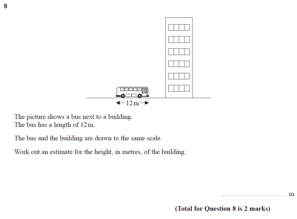 Question 8 - GCSE Edexcel Foundation Maths Past Paper 3 (Calculator) - November 2017