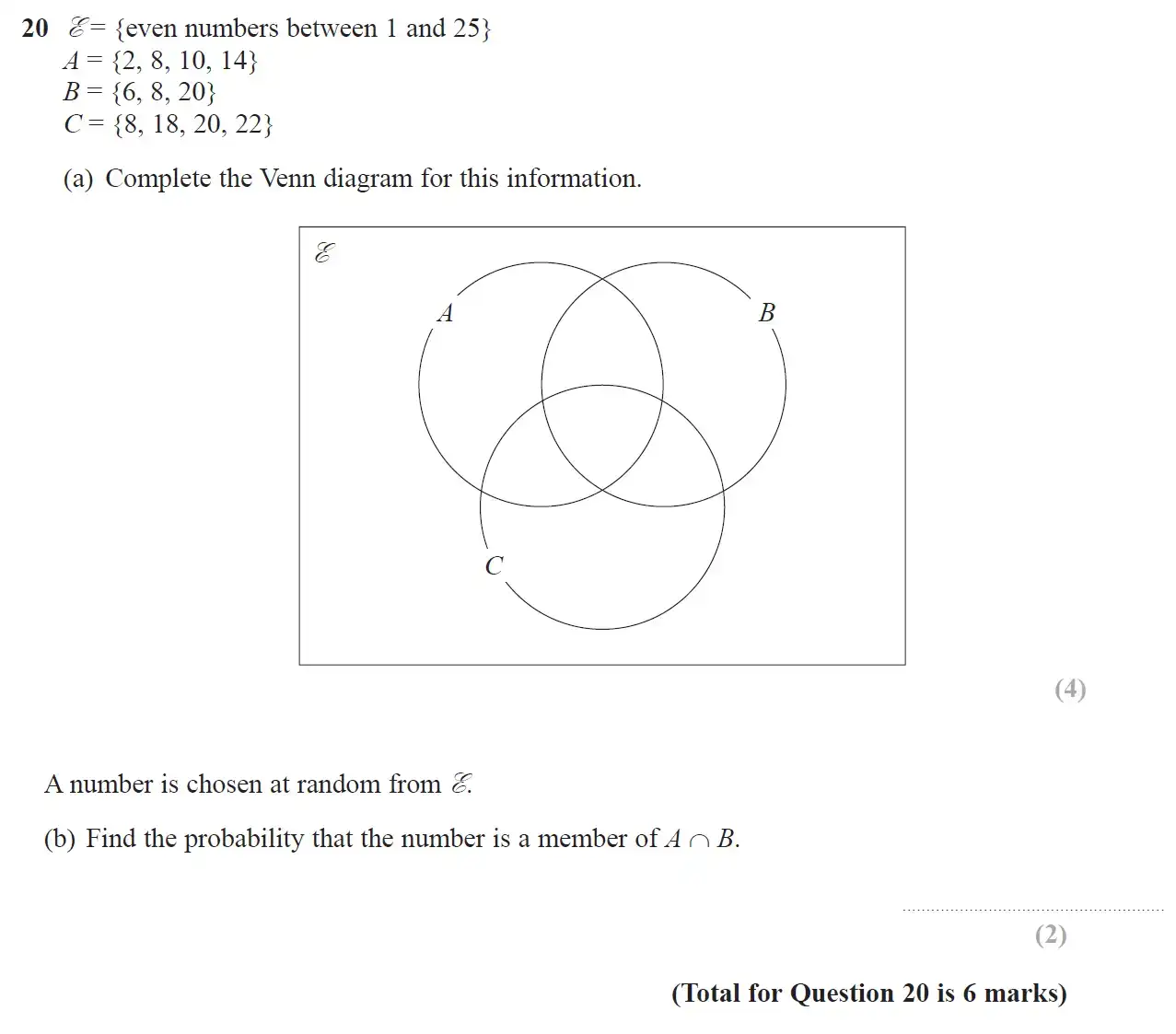 Question 20 - GCSE Edexcel Foundation Maths Past Paper 2 (Calculator) - November 2018