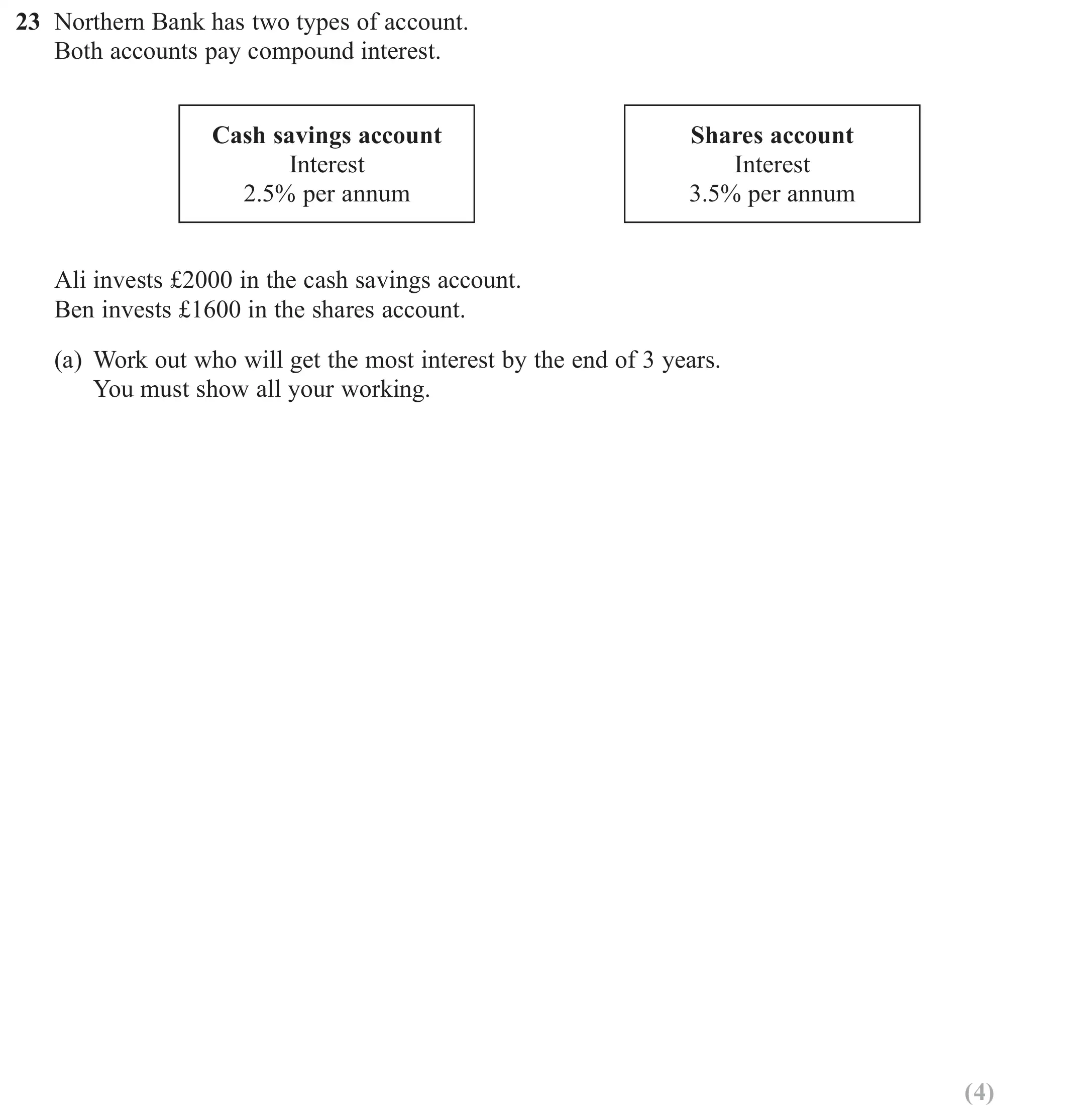 Question 23(a) - GCSE Edexcel Foundation Maths Past Paper 2 (Calculator) - November 2018