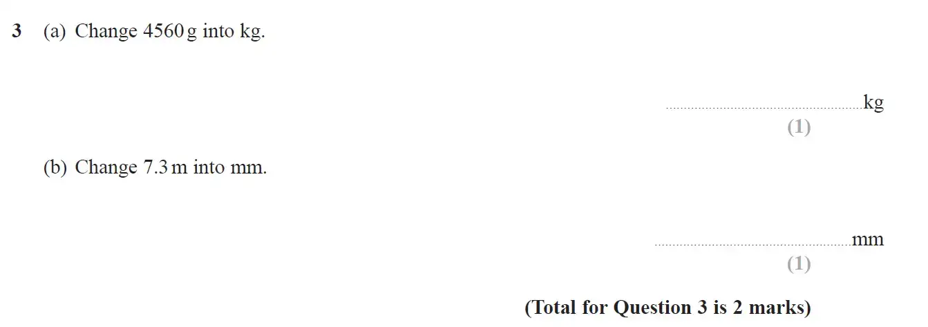 Question 3 - GCSE Edexcel Foundation Maths Past Paper 2 (Calculator) - November 2018