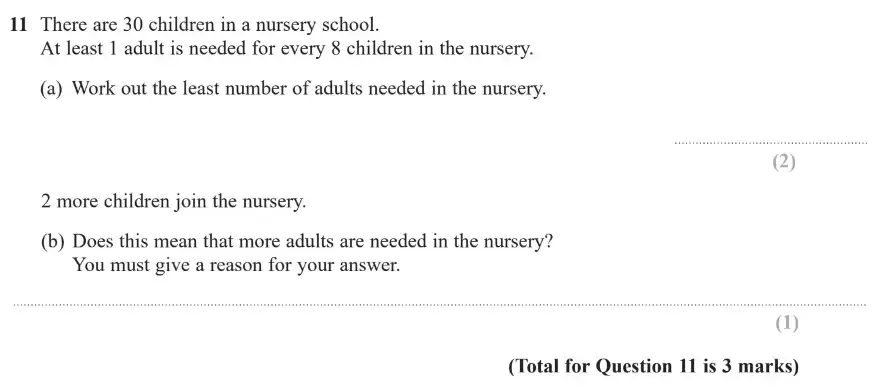 Question 11 - GCSE Edexcel Foundation Maths Past Paper 1 (Non-Calculator) - November 2017