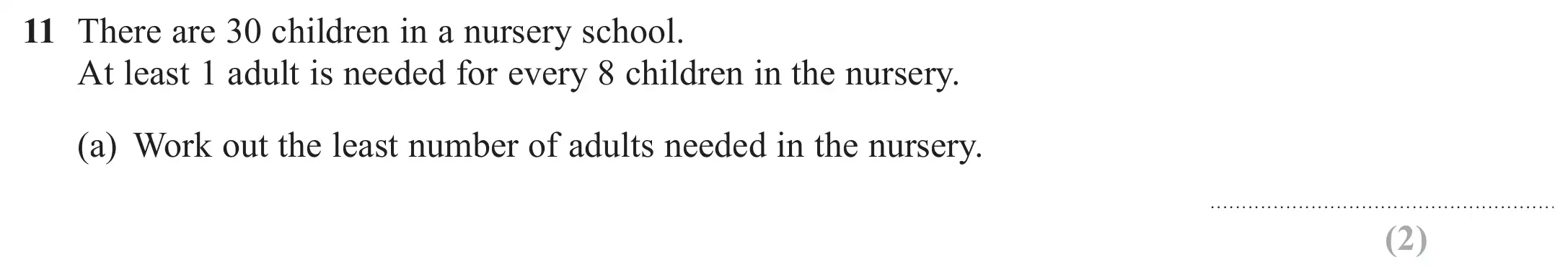 Question 11(a) - GCSE Edexcel Foundation Maths Past Paper 1 (Non-Calculator) - November 2017