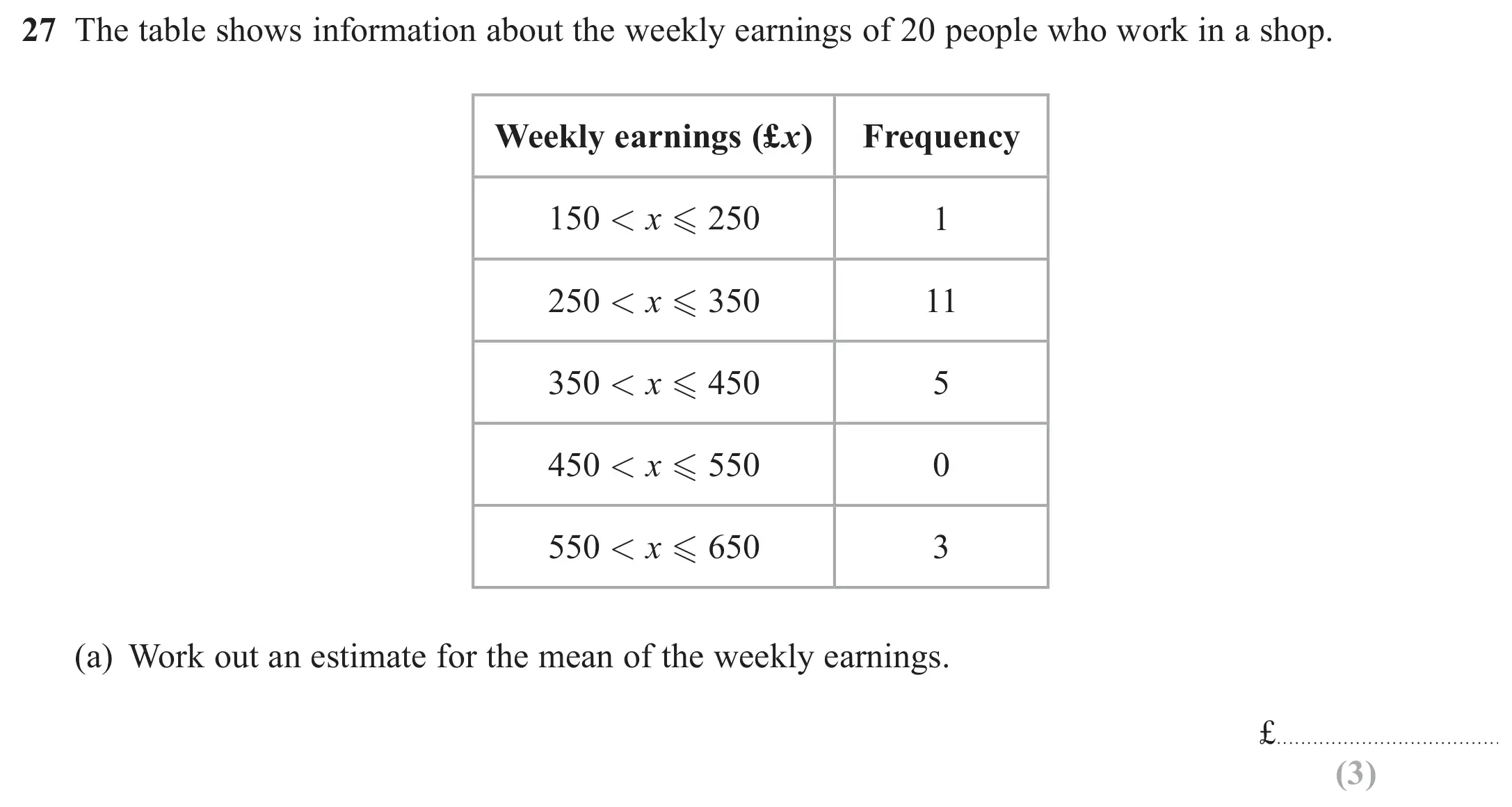 Question 27(a) - GCSE Edexcel Foundation Maths Past Paper 1 (Non-Calculator) - November 2017