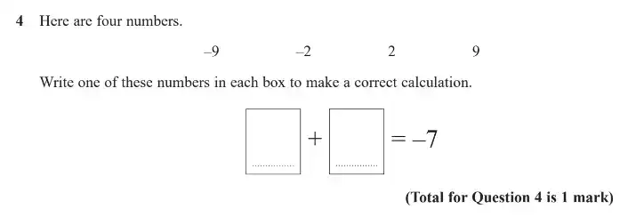Question 4 - GCSE Edexcel Foundation Maths Past Paper 1 (Non-Calculator) - November 2017