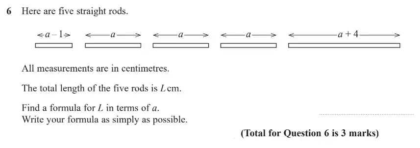 Question 6 - GCSE Edexcel Foundation Maths Past Paper 1 (Non-Calculator) - November 2017