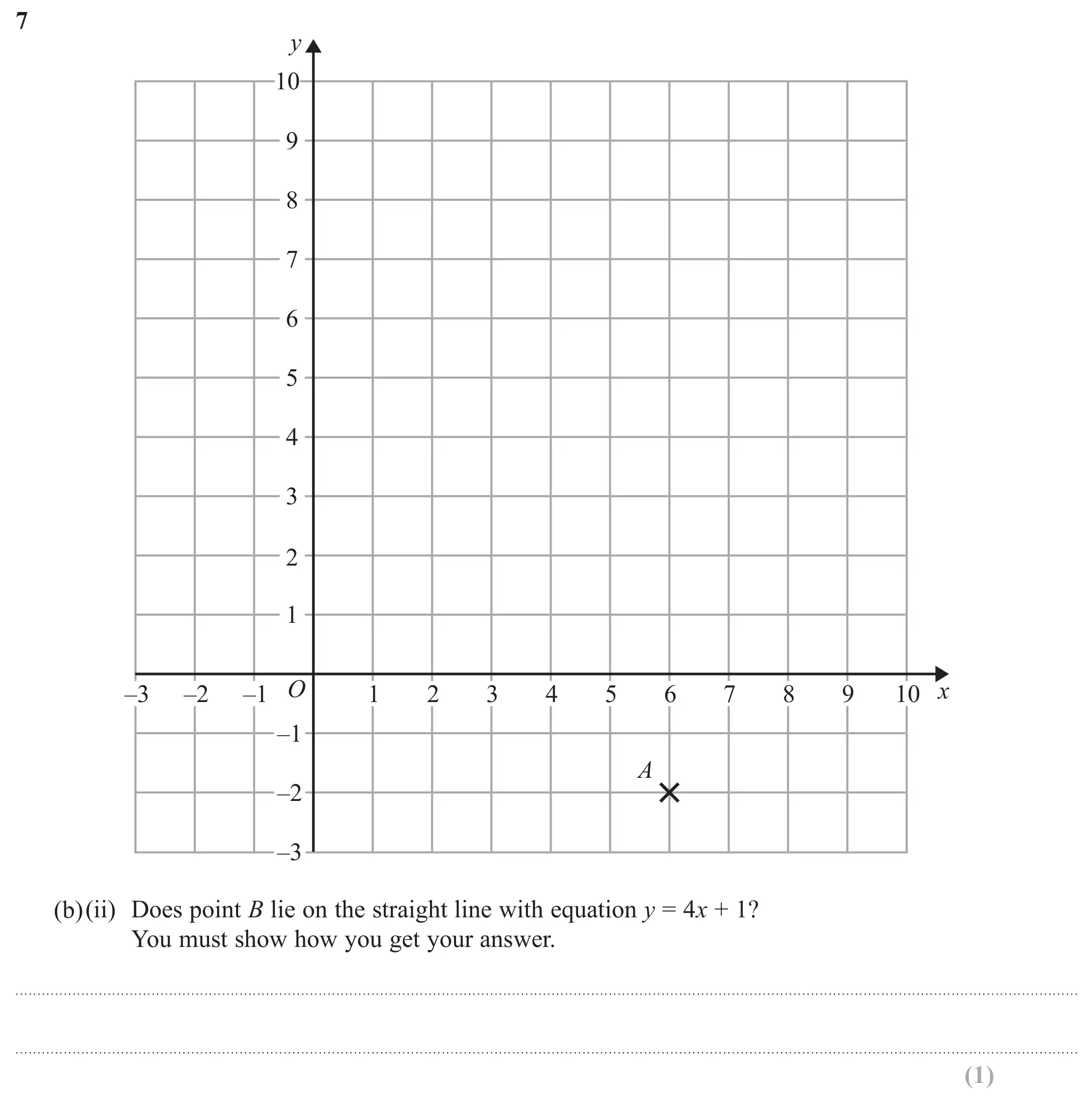 Question 7(b)(ii) - GCSE Edexcel Foundation Maths Past Paper 1 (Non-Calculator) - November 2017