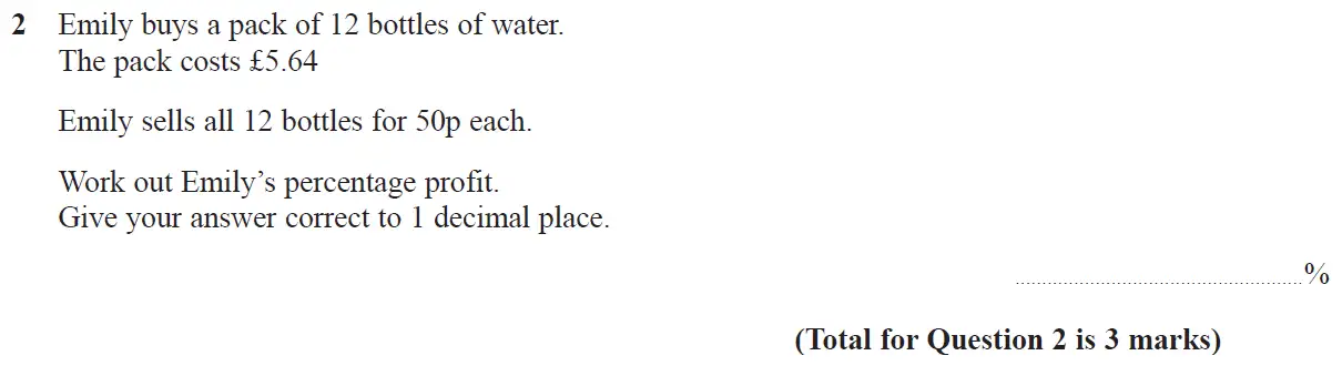Question 2 - GCSE Edexcel Higher Maths Past Paper 2 (Calculator) - November 2017