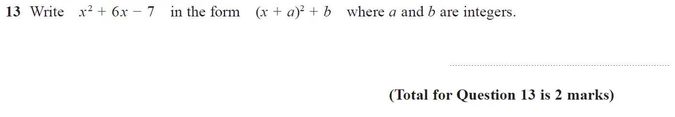 Question 13 - GCSE Edexcel Higher Maths Past Paper 3 (Calculator) - November 2017