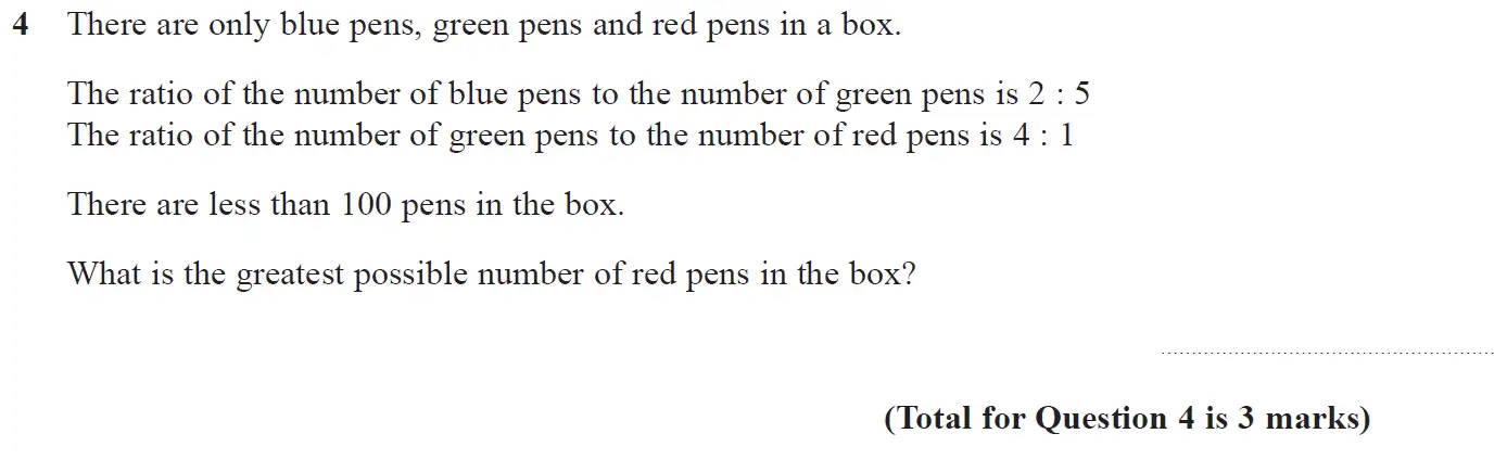 Question 4 - GCSE Edexcel Higher Maths Past Paper 3 (Calculator) - November 2017