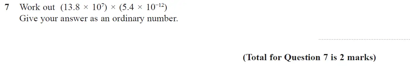 Question 7 - GCSE Edexcel Higher Maths Past Paper 3 (Calculator) - November 2017