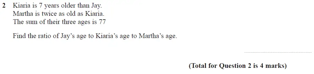 Question 2 - GCSE Edexcel Higher Maths Past Paper 1 (Non-Calculator) - November 2017