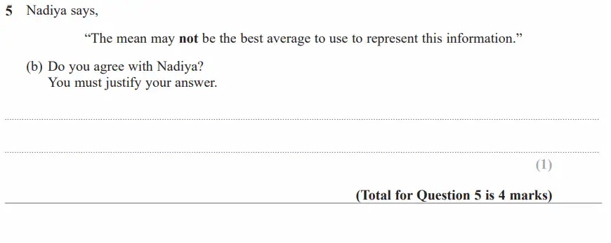 Question 5(b) - GCSE Edexcel Higher Maths Past Paper 1 (Non-Calculator) - November 2017