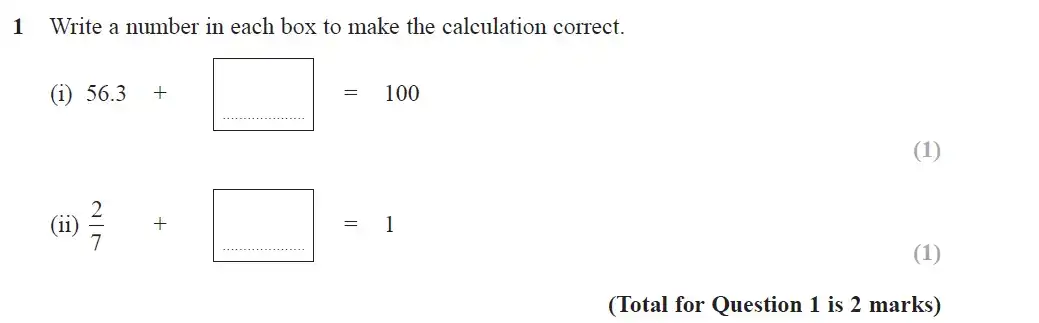 Question 1 - GCSE Edexcel Foundation Maths Past Paper 3 (Calculator) - November 2018
