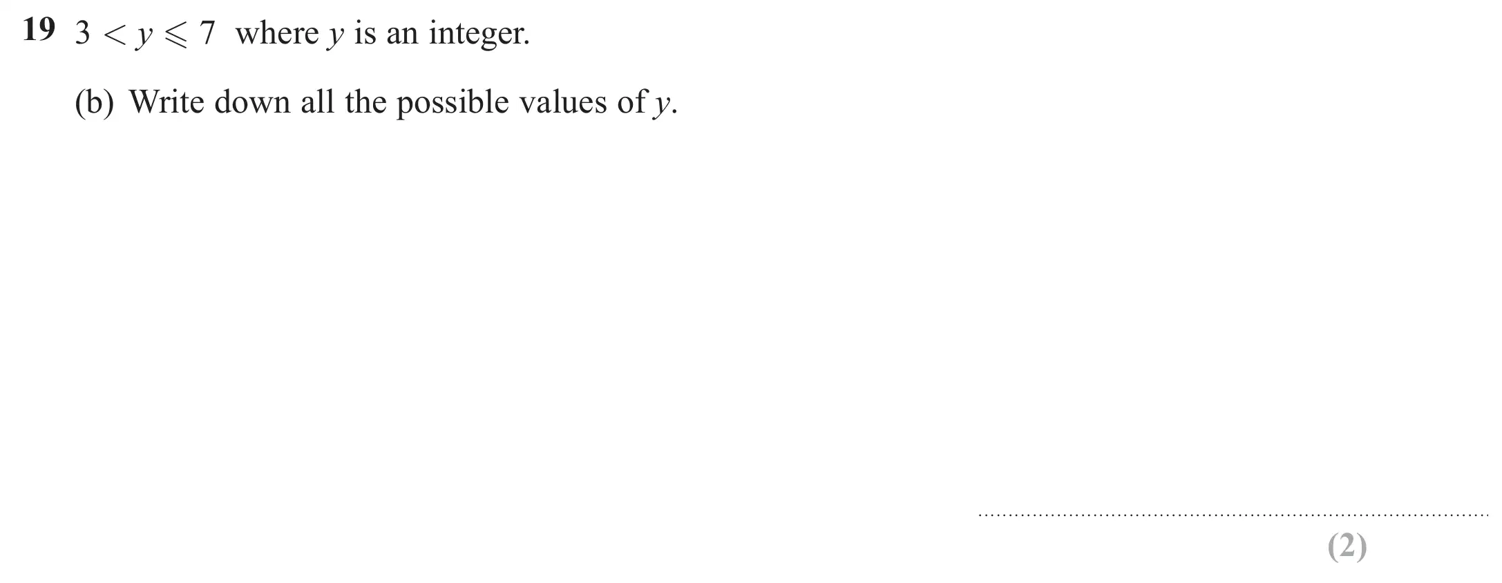 Question 19(b) - GCSE Edexcel Foundation Maths Past Paper 3 (Calculator) - November 2018