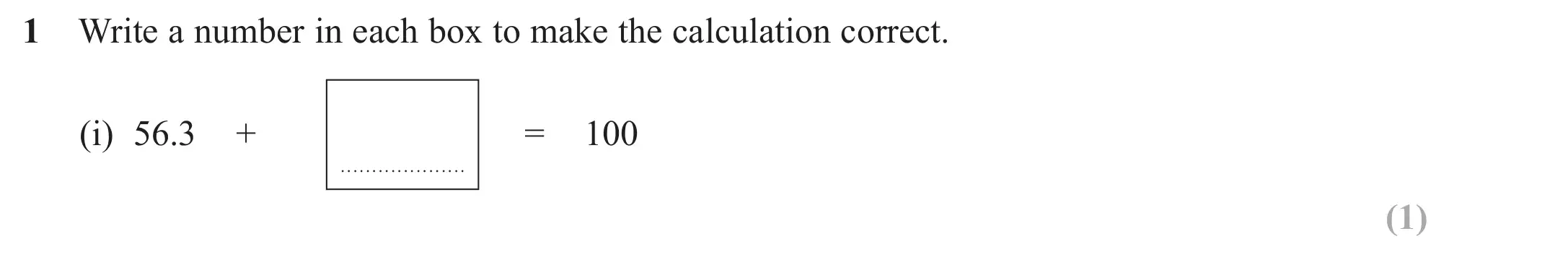 Question 1(i) - GCSE Edexcel Foundation Maths Past Paper 3 (Calculator) - November 2018