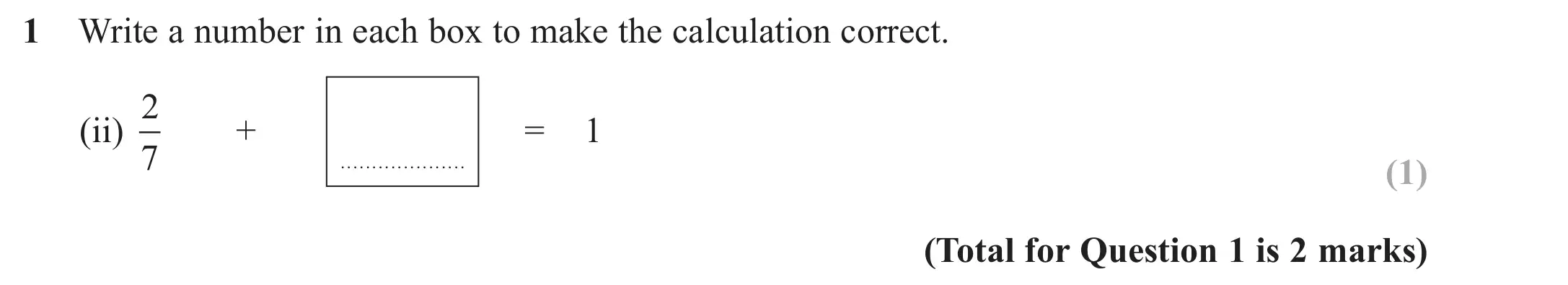 Question 1(ii) - GCSE Edexcel Foundation Maths Past Paper 3 (Calculator) - November 2018