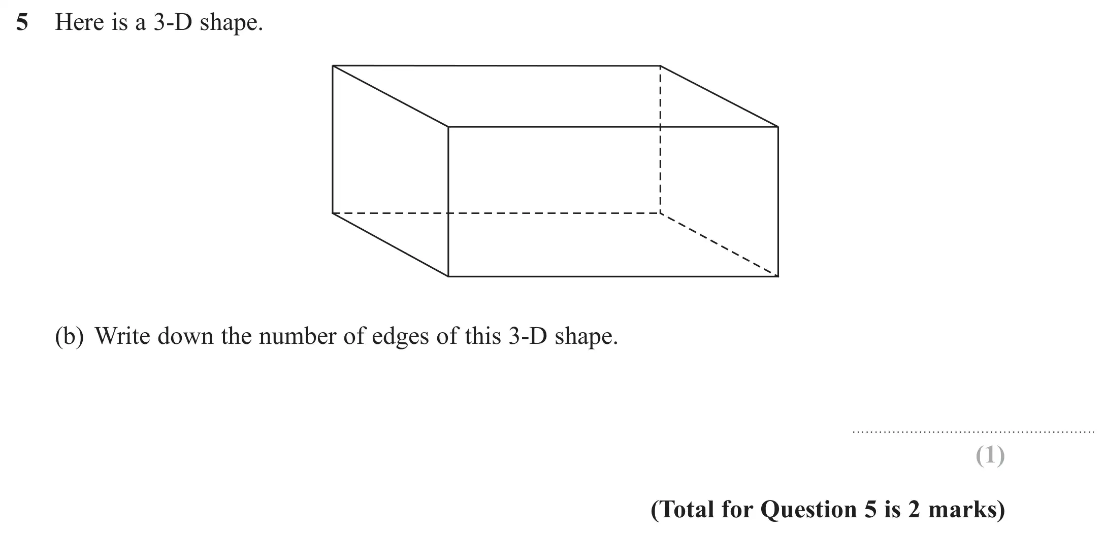 Question 5(b) - GCSE Edexcel Foundation Maths Past Paper 3 (Calculator) - November 2018