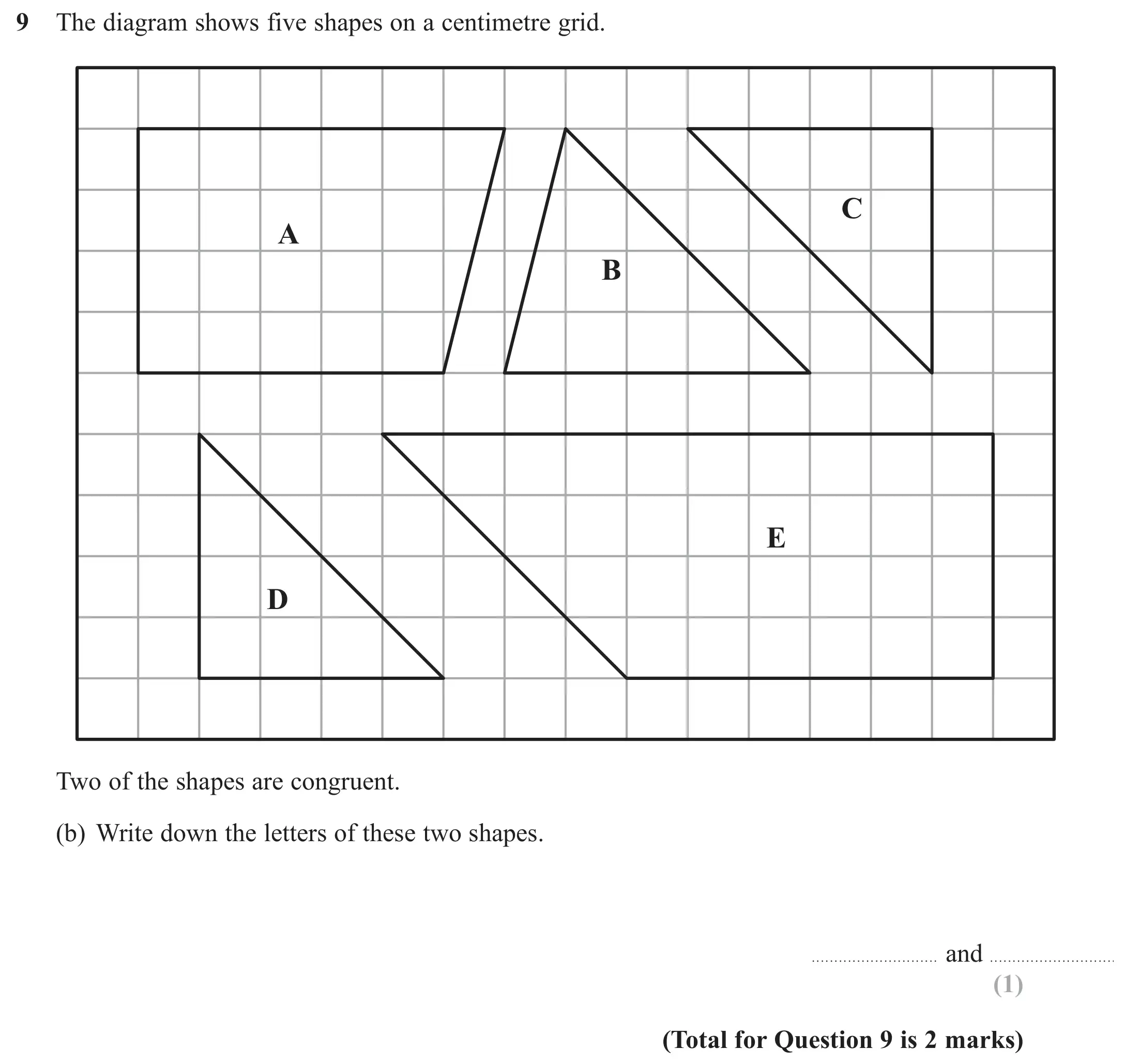Question 9(b) - GCSE Edexcel Foundation Maths Past Paper 3 (Calculator) - November 2018