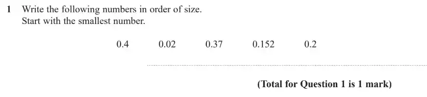 Question 1 - GCSE Edexcel Foundation Maths Past Paper 1 (Non-Calculator) - November 2018