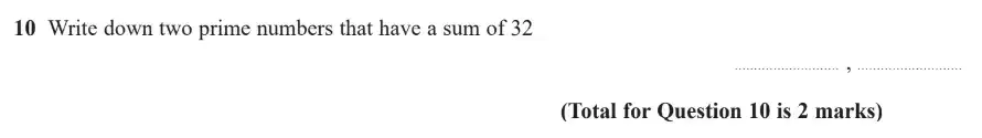Question 10 - GCSE Edexcel Foundation Maths Past Paper 1 (Non-Calculator) - November 2018