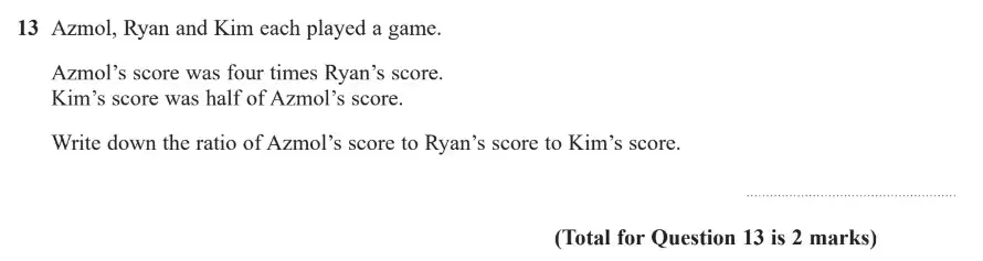 Question 13 - GCSE Edexcel Foundation Maths Past Paper 1 (Non-Calculator) - November 2018