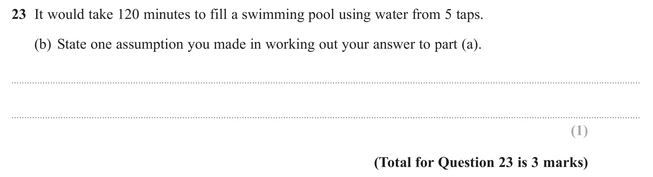 Question 23(b) - GCSE Edexcel Foundation Maths Past Paper 1 (Non-Calculator) - November 2018