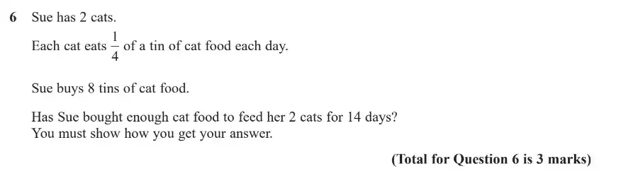 Question 6 - GCSE Edexcel Foundation Maths Past Paper 1 (Non-Calculator) - November 2018