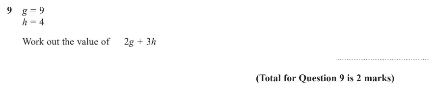 Question 9 - GCSE Edexcel Foundation Maths Past Paper 1 (Non-Calculator) - November 2018