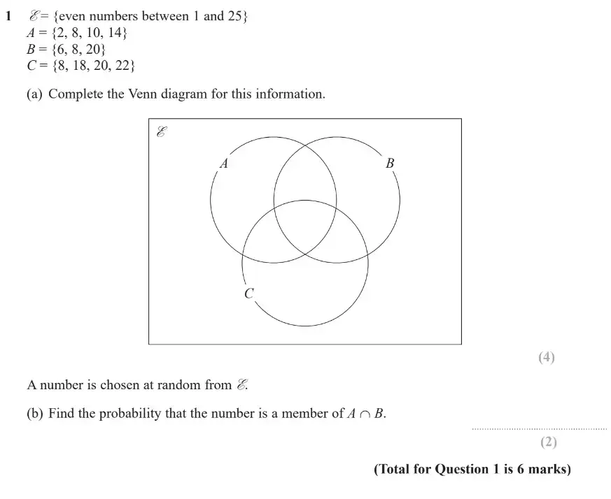 Question 1 - GCSE Edexcel Higher Maths Past Paper 2 (Calculator) - November 2018