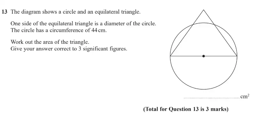 Question 13 - GCSE Edexcel Higher Maths Past Paper 2 (Calculator) - November 2018