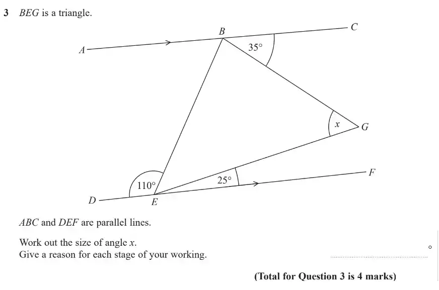 Question 3 - GCSE Edexcel Higher Maths Past Paper 2 (Calculator) - November 2018