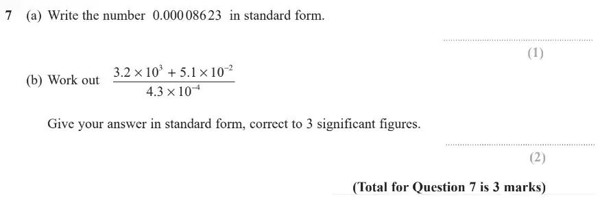 Question 7 - GCSE Edexcel Higher Maths Past Paper 2 (Calculator) - November 2018