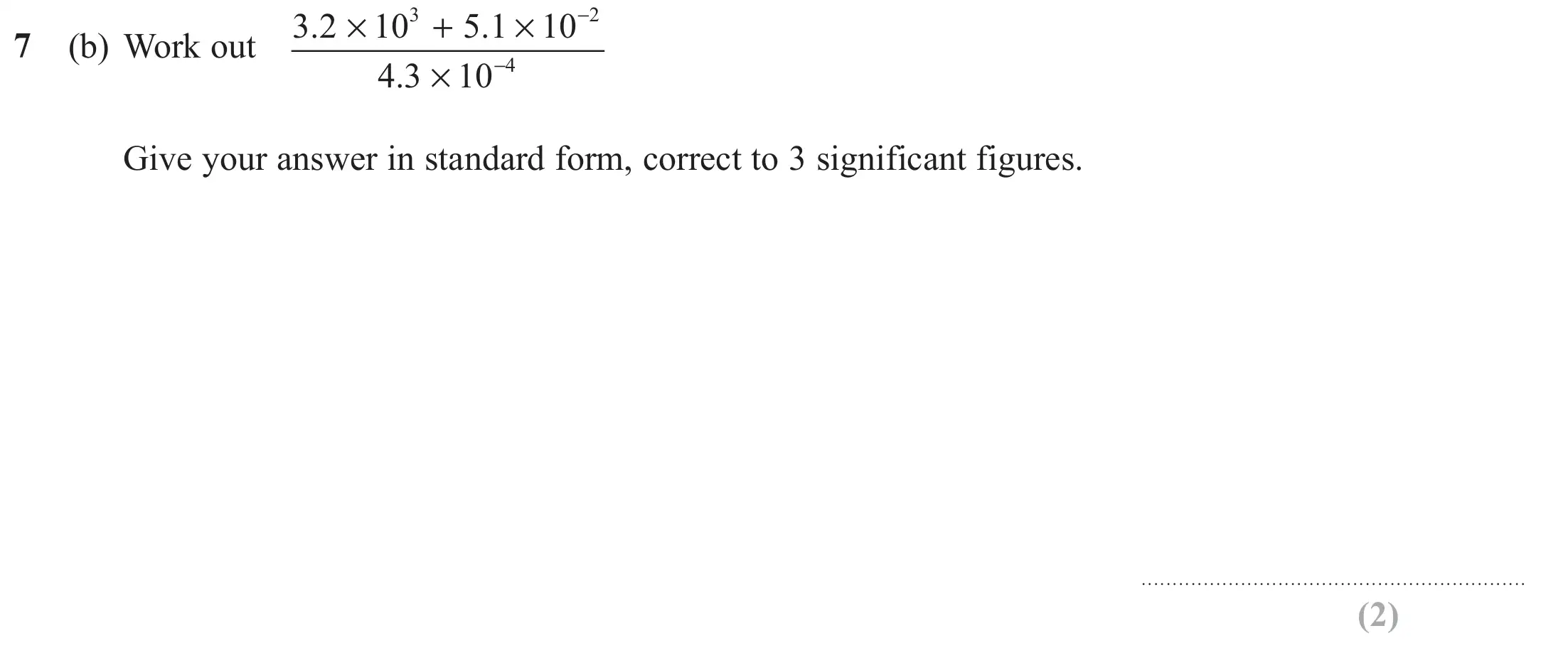 Question 7(b) - GCSE Edexcel Higher Maths Past Paper 2 (Calculator) - November 2018