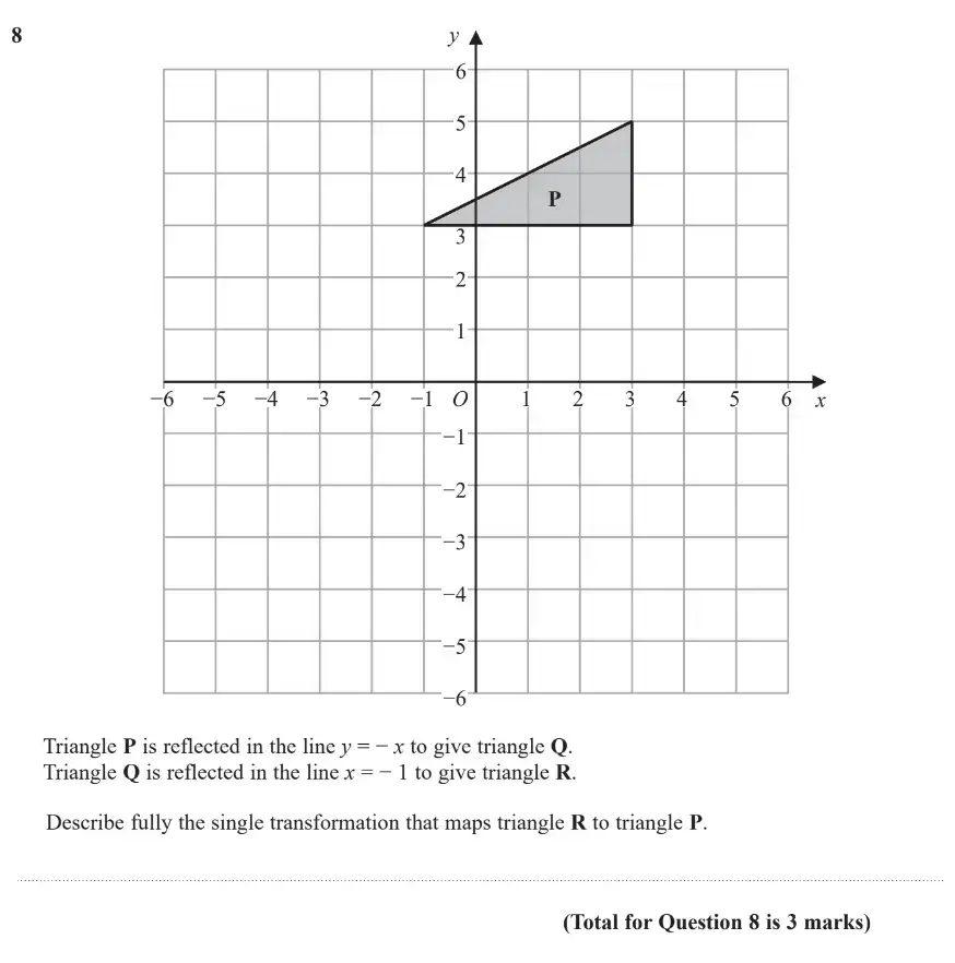 Question 8 - GCSE Edexcel Higher Maths Past Paper 2 (Calculator) - November 2018