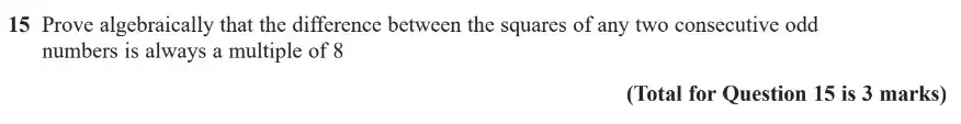Question 15 - GCSE Edexcel Higher Maths Past Paper 3 (Calculator) - November 2018