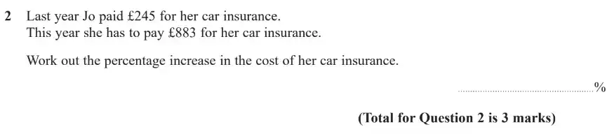 Question 2 - GCSE Edexcel Higher Maths Past Paper 3 (Calculator) - November 2018
