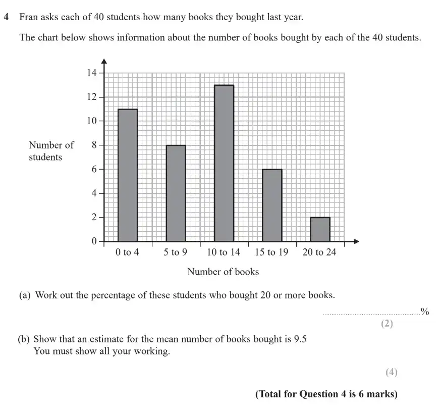 Question 4 - GCSE Edexcel Higher Maths Past Paper 3 (Calculator) - November 2018
